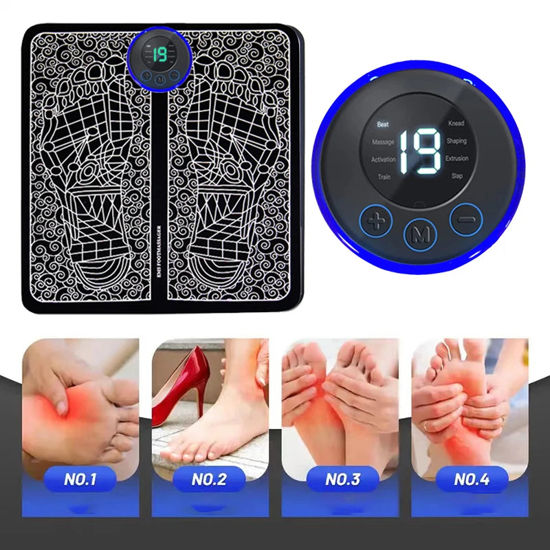 Opvouwbare elektrische voetmassagepad